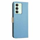 For Realme 14X 5G Splicing Color Hollow Flower Pattern RFID Leather Phone Case(Baby Blue) - 3