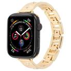 For Apple Watch 46mm / 49mm / 45mm / 44mm Diamond Quick Release Chain Bracelet Metal Watch Band(Gold) - 1