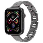For Apple Watch 46mm / 49mm / 45mm / 44mm Diamond Quick Release Chain Bracelet Metal Watch Band(Black) - 1