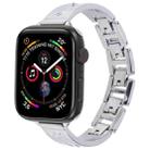 For Apple Watch 46mm / 49mm / 45mm / 44mm Diamond Quick Release Chain Bracelet Metal Watch Band(Silver) - 1