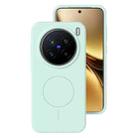For vivo X200 Pro Liquid Silicone Thin Circle MagSafe Phone Case(Mint Green) - 1