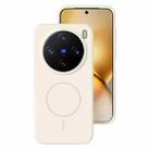 For vivo X200 Pro mini Liquid Silicone Thin Circle MagSafe Phone Case(Antique White) - 1