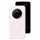 For Huawei Mate 70 Liquid Silicone Thin Circle MagSafe Phone Case(Grey Pink) - 1