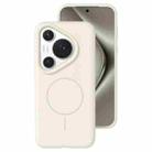 For Huawei Pura 70 Pro Liquid Silicone Thin Circle MagSafe Phone Case(Antique White) - 1