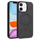For iPhone 11 Four-Corner Shockproof MagSafe Holder TPU Hybrid PC Phone Case(Black) - 1