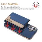 For iPhone 16 Plus Colour Matching Horizontal Magnetic Card Bag RFID MagSafe Phone Case(Dark Blue) - 2
