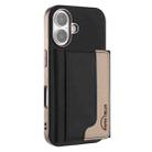 For iPhone 16 Plus Colour Matching Horizontal Magnetic Card Bag RFID MagSafe Phone Case(Black) - 1