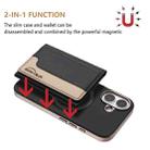 For iPhone 16 Plus Colour Matching Horizontal Magnetic Card Bag RFID MagSafe Phone Case(Black) - 2