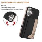 For iPhone 16 Plus Colour Matching Horizontal Magnetic Card Bag RFID MagSafe Phone Case(Black) - 3