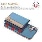 For iPhone 16 Plus Colour Matching Horizontal Magnetic Card Bag RFID MagSafe Phone Case(Baby Blue) - 2