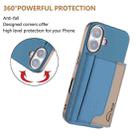 For iPhone 16 Plus Colour Matching Horizontal Magnetic Card Bag RFID MagSafe Phone Case(Baby Blue) - 3