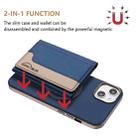 For iPhone 15 Plus Colour Matching Horizontal Magnetic Card Bag RFID MagSafe Phone Case(Dark Blue) - 2