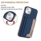 For iPhone 15 Plus Colour Matching Horizontal Magnetic Card Bag RFID MagSafe Phone Case(Dark Blue) - 3