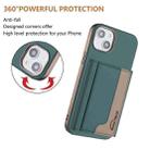 For iPhone 14 Colour Matching Horizontal Magnetic Card Bag RFID MagSafe Phone Case(Green) - 3