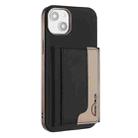 For iPhone 14 Colour Matching Horizontal Magnetic Card Bag RFID MagSafe Phone Case(Black) - 1