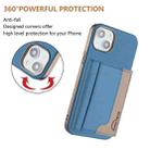 For iPhone 14 Colour Matching Horizontal Magnetic Card Bag RFID MagSafe Phone Case(Baby Blue) - 3