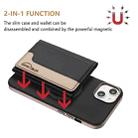 For iPhone 13 Colour Matching Horizontal Magnetic Card Bag RFID MagSafe Phone Case(Black) - 2