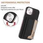 For iPhone 13 Colour Matching Horizontal Magnetic Card Bag RFID MagSafe Phone Case(Black) - 3