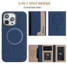 For iPhone 12 Pro Max Colour Matching Horizontal Magnetic Card Bag RFID MagSafe Phone Case(Dark Blue) - 2
