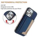 For iPhone 12 Pro Max Colour Matching Horizontal Magnetic Card Bag RFID MagSafe Phone Case(Dark Blue) - 3