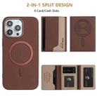 For iPhone 12 Pro Max Colour Matching Horizontal Magnetic Card Bag RFID MagSafe Phone Case(Brown) - 2