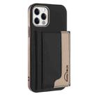 For iPhone 12 / 12 Pro Colour Matching Horizontal Magnetic Card Bag RFID MagSafe Phone Case(Black) - 1