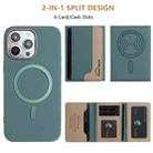 For iPhone 11 Pro Max Colour Matching Horizontal Magnetic Card Bag RFID MagSafe Phone Case(Green) - 2
