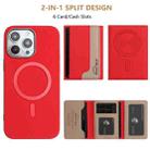 For iPhone 11 Pro Max Colour Matching Horizontal Magnetic Card Bag RFID MagSafe Phone Case(Red) - 2