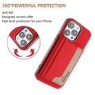 For iPhone 11 Pro Max Colour Matching Horizontal Magnetic Card Bag RFID MagSafe Phone Case(Red) - 3