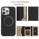 For iPhone 11 Pro Max Colour Matching Horizontal Magnetic Card Bag RFID MagSafe Phone Case(Black) - 2