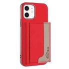 For iPhone 11 Colour Matching Horizontal Magnetic Card Bag RFID MagSafe Phone Case(Red) - 1