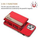 For iPhone 11 Colour Matching Horizontal Magnetic Card Bag RFID MagSafe Phone Case(Red) - 2