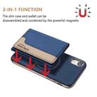 For iPhone XR Colour Matching Horizontal Magnetic Card Bag RFID MagSafe Phone Case(Dark Blue) - 2