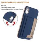 For iPhone XR Colour Matching Horizontal Magnetic Card Bag RFID MagSafe Phone Case(Dark Blue) - 3