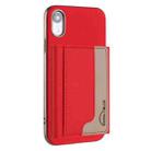 For iPhone XR Colour Matching Horizontal Magnetic Card Bag RFID MagSafe Phone Case(Red) - 1