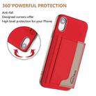 For iPhone XR Colour Matching Horizontal Magnetic Card Bag RFID MagSafe Phone Case(Red) - 3