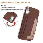 For iPhone XR Colour Matching Horizontal Magnetic Card Bag RFID MagSafe Phone Case(Brown) - 3