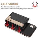 For iPhone XR Colour Matching Horizontal Magnetic Card Bag RFID MagSafe Phone Case(Black) - 2