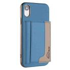 For iPhone XR Colour Matching Horizontal Magnetic Card Bag RFID MagSafe Phone Case(Baby Blue) - 1