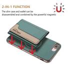 For iPhone 8 Plus / 7 Plus Colour Matching Horizontal Magnetic Card Bag RFID MagSafe Phone Case(Green) - 2