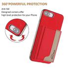 For iPhone 8 Plus / 7 Plus Colour Matching Horizontal Magnetic Card Bag RFID MagSafe Phone Case(Red) - 3