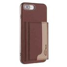 For iPhone 8 Plus / 7 Plus Colour Matching Horizontal Magnetic Card Bag RFID MagSafe Phone Case(Brown) - 1