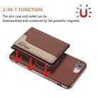 For iPhone 8 Plus / 7 Plus Colour Matching Horizontal Magnetic Card Bag RFID MagSafe Phone Case(Brown) - 2