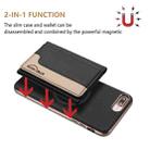 For iPhone 8 Plus / 7 Plus Colour Matching Horizontal Magnetic Card Bag RFID MagSafe Phone Case(Black) - 2