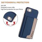 For iPhone 8 / 7 / 6 Colour Matching Horizontal Magnetic Card Bag RFID MagSafe Phone Case(Dark Blue) - 3