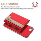 For iPhone 8 / 7 / 6 Colour Matching Horizontal Magnetic Card Bag RFID MagSafe Phone Case(Red) - 2