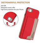 For iPhone 8 / 7 / 6 Colour Matching Horizontal Magnetic Card Bag RFID MagSafe Phone Case(Red) - 3