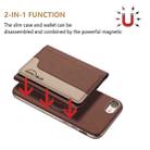 For iPhone 8 / 7 / 6 Colour Matching Horizontal Magnetic Card Bag RFID MagSafe Phone Case(Brown) - 2