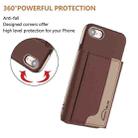 For iPhone 8 / 7 / 6 Colour Matching Horizontal Magnetic Card Bag RFID MagSafe Phone Case(Brown) - 3