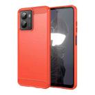 For HMD Fusion Carbon Fiber Brushed Texture TPU Phone Case(Red) - 1